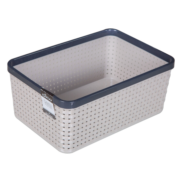 Sann Storage Basket; Small, Soft Grey/Dark Grey