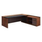 Executive Desk + Side Return, Right; (240x180x76)cm, King Walnut/KanoGrey