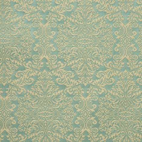 Laurena Dario Collection: Textured Damask Patterned Furnishing Fabric; 280cm, Mint/Ivory 1