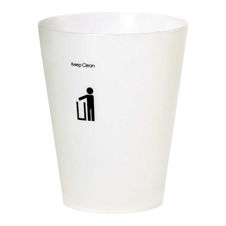 Printed Waste Bin; 4.5Lts, White/Grey