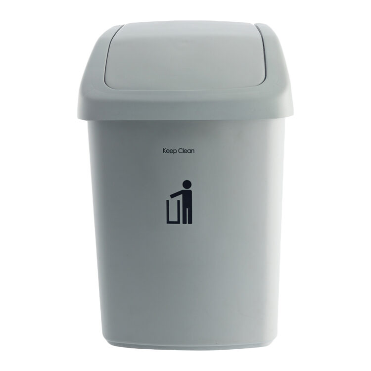 Printed Swing Bin; 50Lts, Greyish White/Black