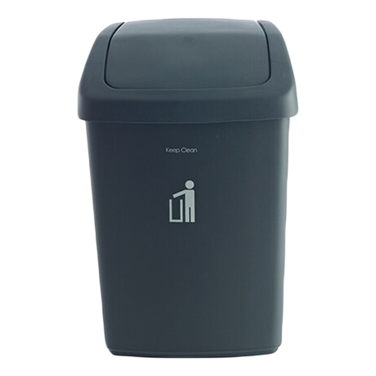 Printed Swing Bin; 25Lts, Dark Grey/White