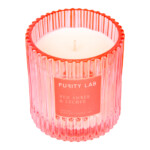 Scented Candle In Glass Jar: 8oz, Red Amber/Lychee