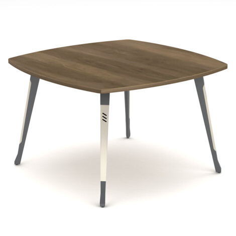 Meeting Table; (100x100x75)cm, Light Walnut/Beige 1