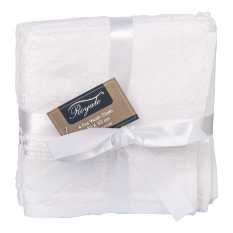 Bath Towel Set, 4Pcs Plain 550GMS, White 1
