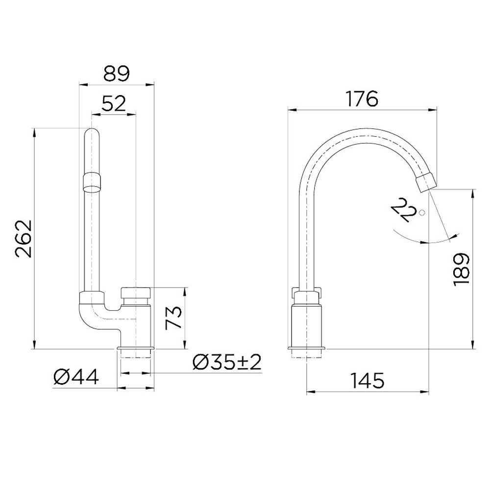 Docol: Alfa: Basin Pillar Tap, 1/2in, Chrome Platted