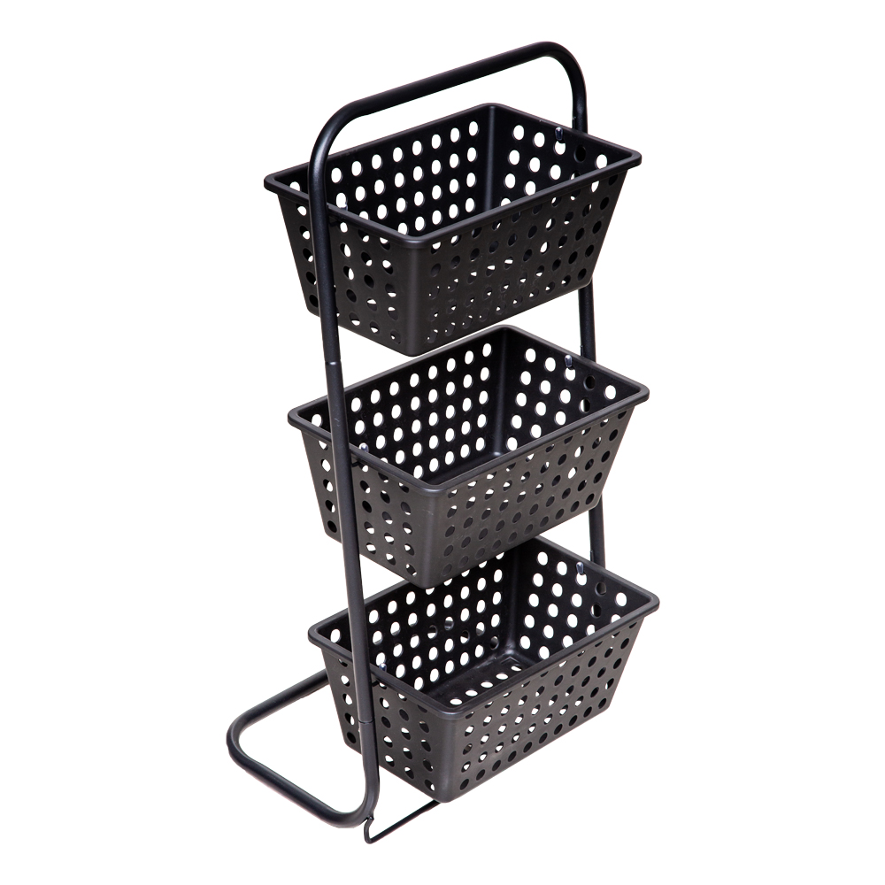 Three Tiers Basket Rack; (33x23x60)cm, Black 1