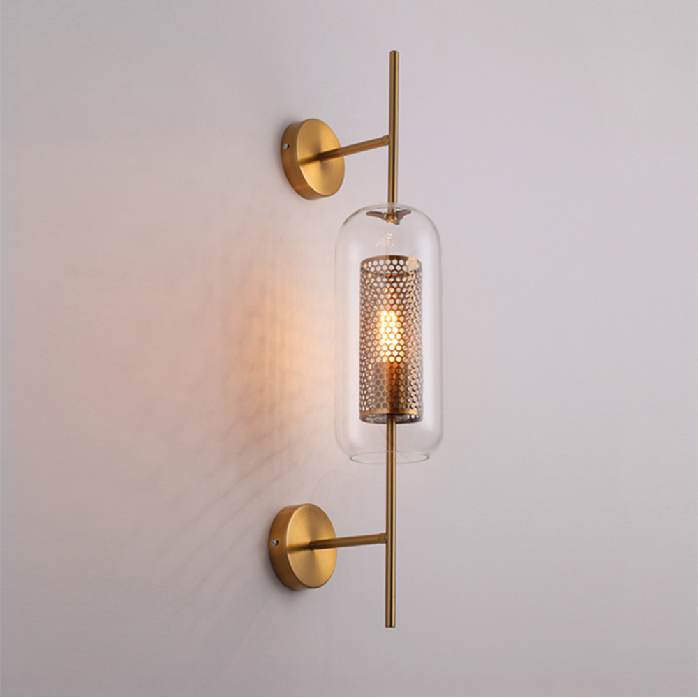 Domus: Glass Wall Lamp: H67cm, E27, Transparent
