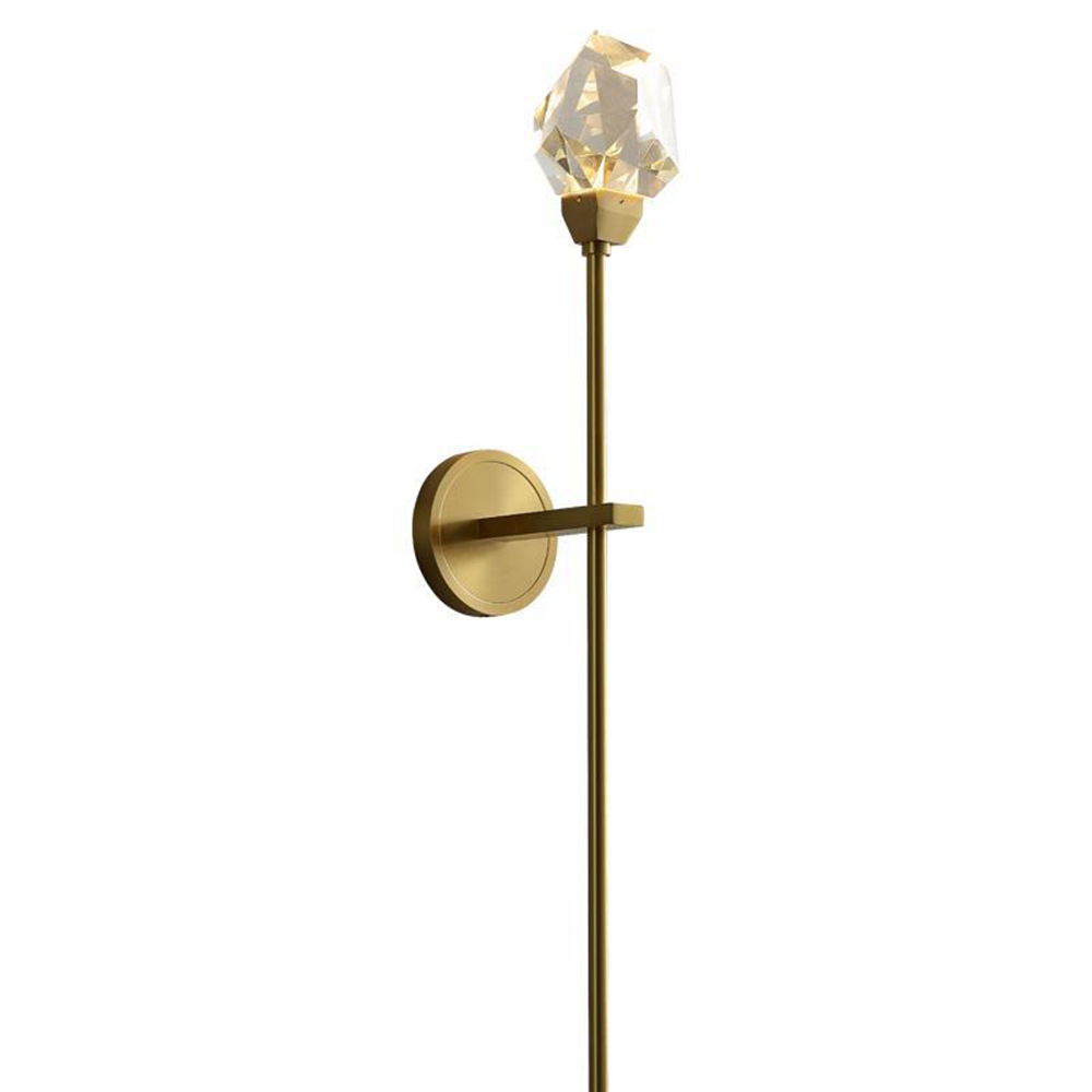 Domus: Crystal / Glass Wall Lamp: G4, (D12xH60)cm, Gold 1