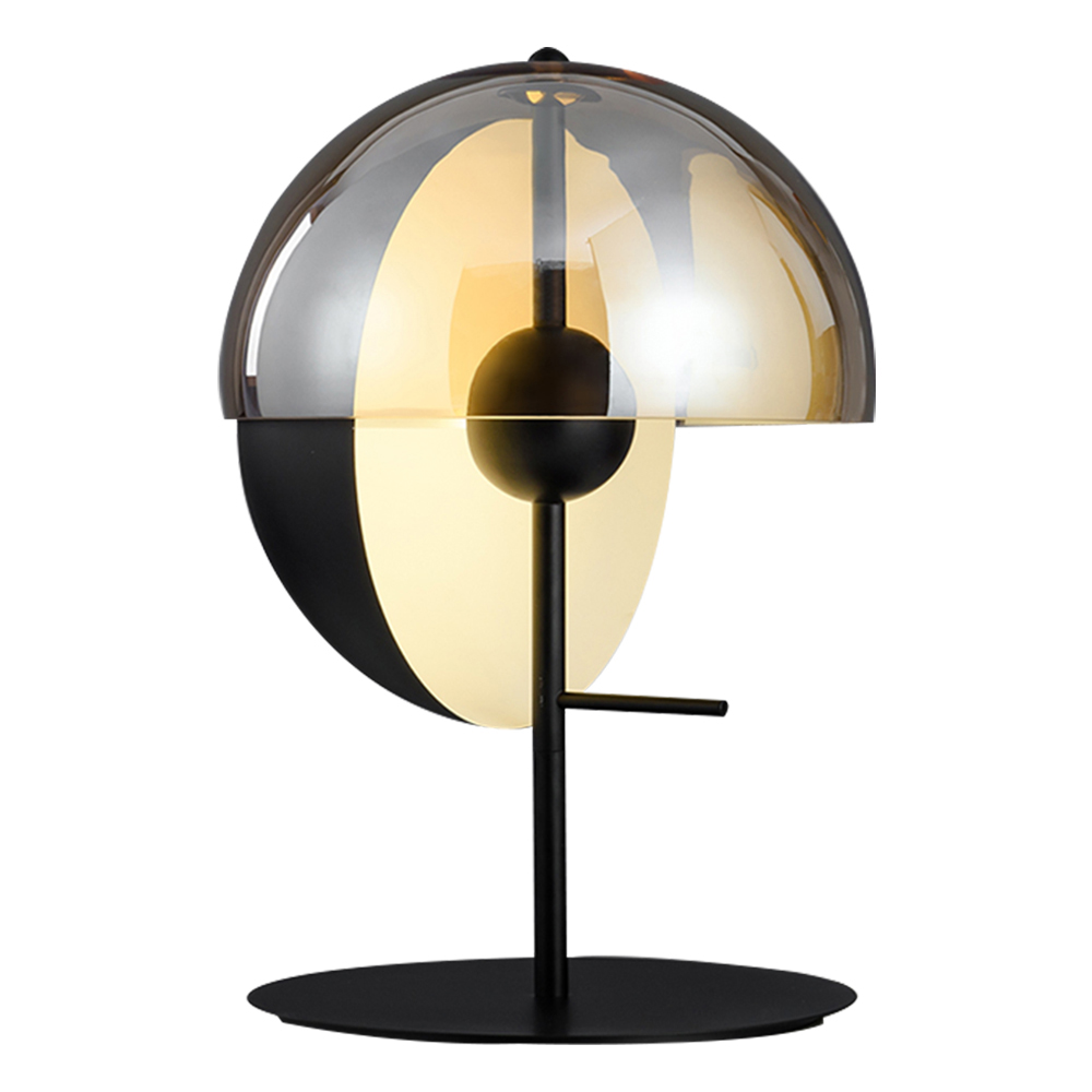 Domus: Glass Table Lamp: (D30xH45)cm E27, Black 1