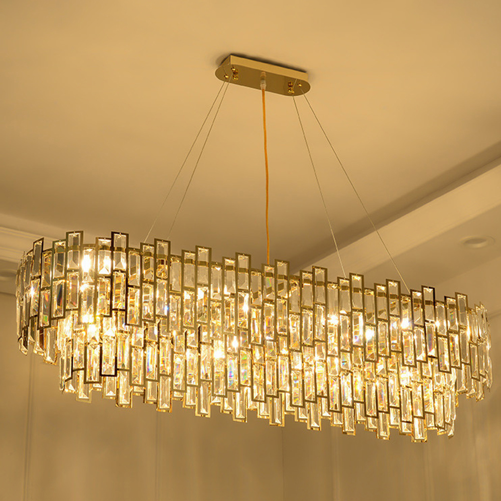 Domus: Crystal Gold Ceiling Pendant Lamp: E14, Gold