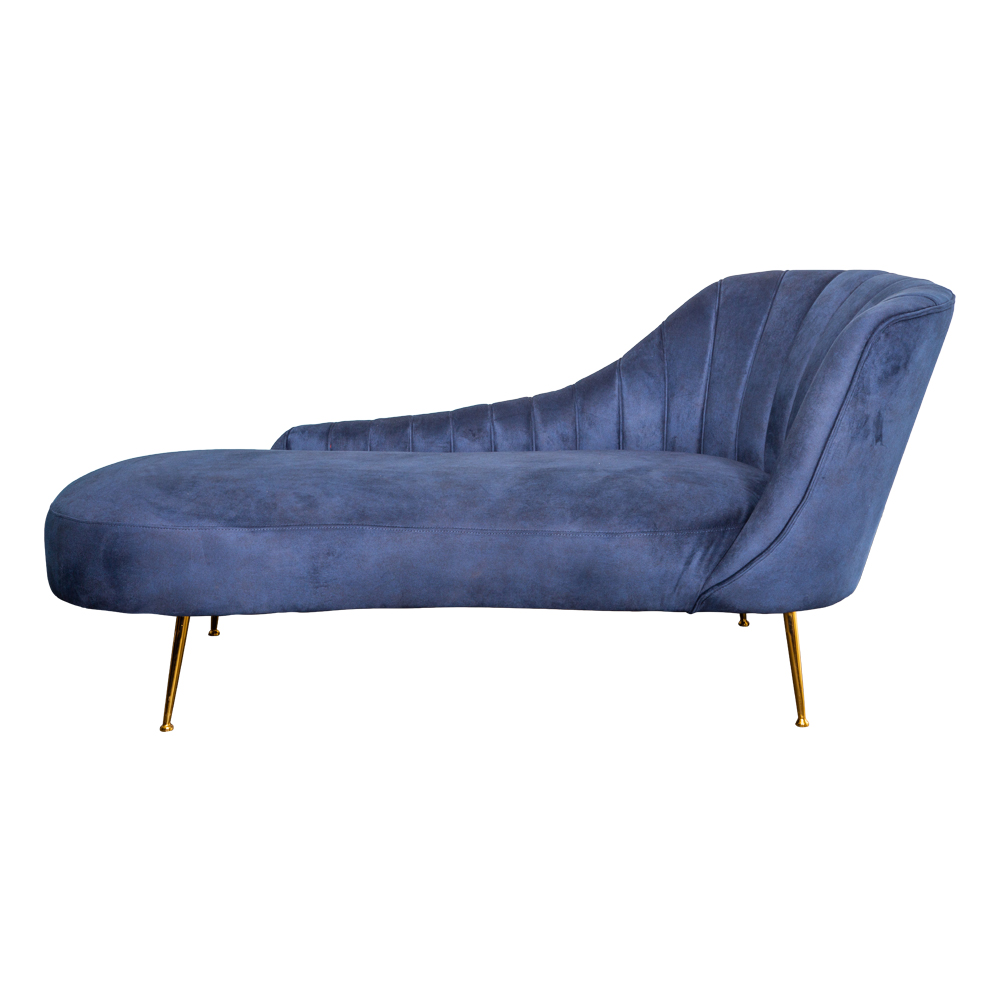 Fabric Sofa Bed With Chaise-Left, Deep Blue 1