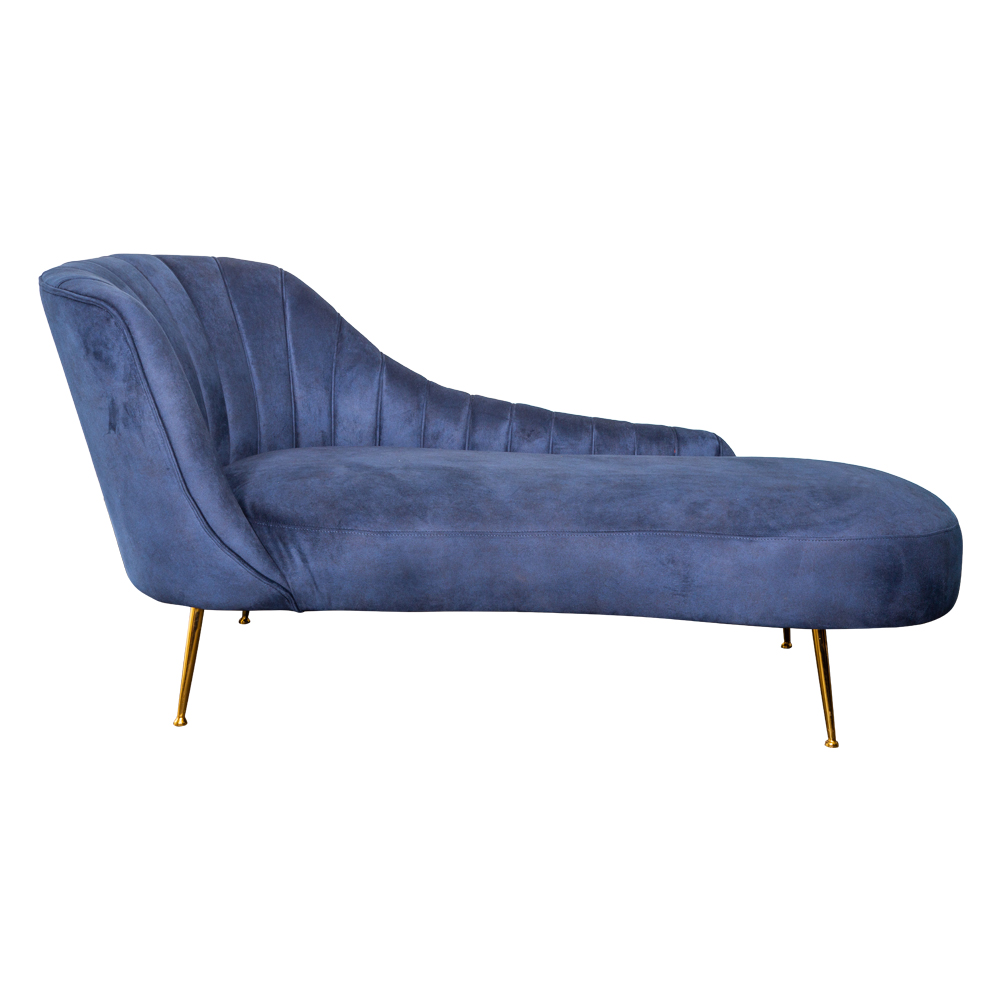 Fabric Sofa Bed With Chaise-Right, Deep Blue 1