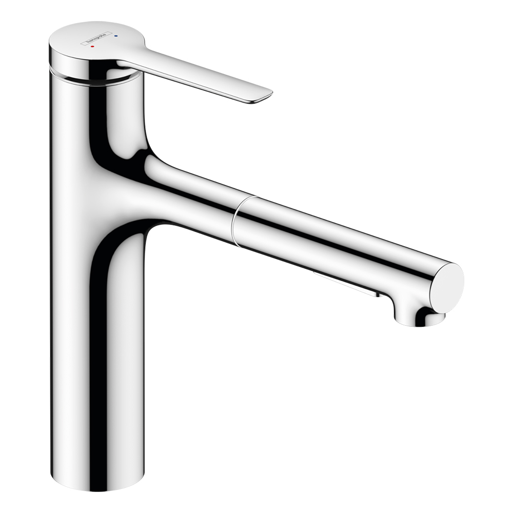 Zesis M33 160: Sink Mixer, Single Lever With Pull-Out Spray, 2-Jet sBox Lite; Chrome Plated 1