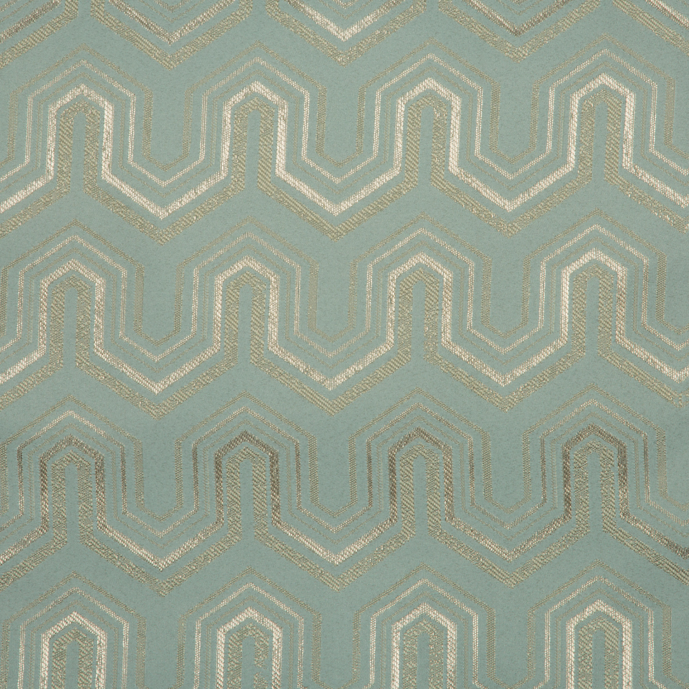 Mozart Texturted Chevron Patterned Polyester Curtain Fabric; 280cm, Light Blue 1