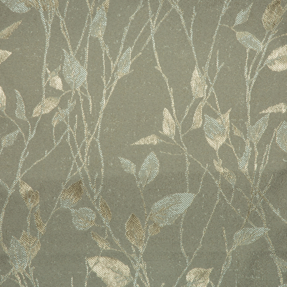 Mozart Texturted Leaf Patterned Polyester Curtain Fabric; 280cm, Grey/Brown 1