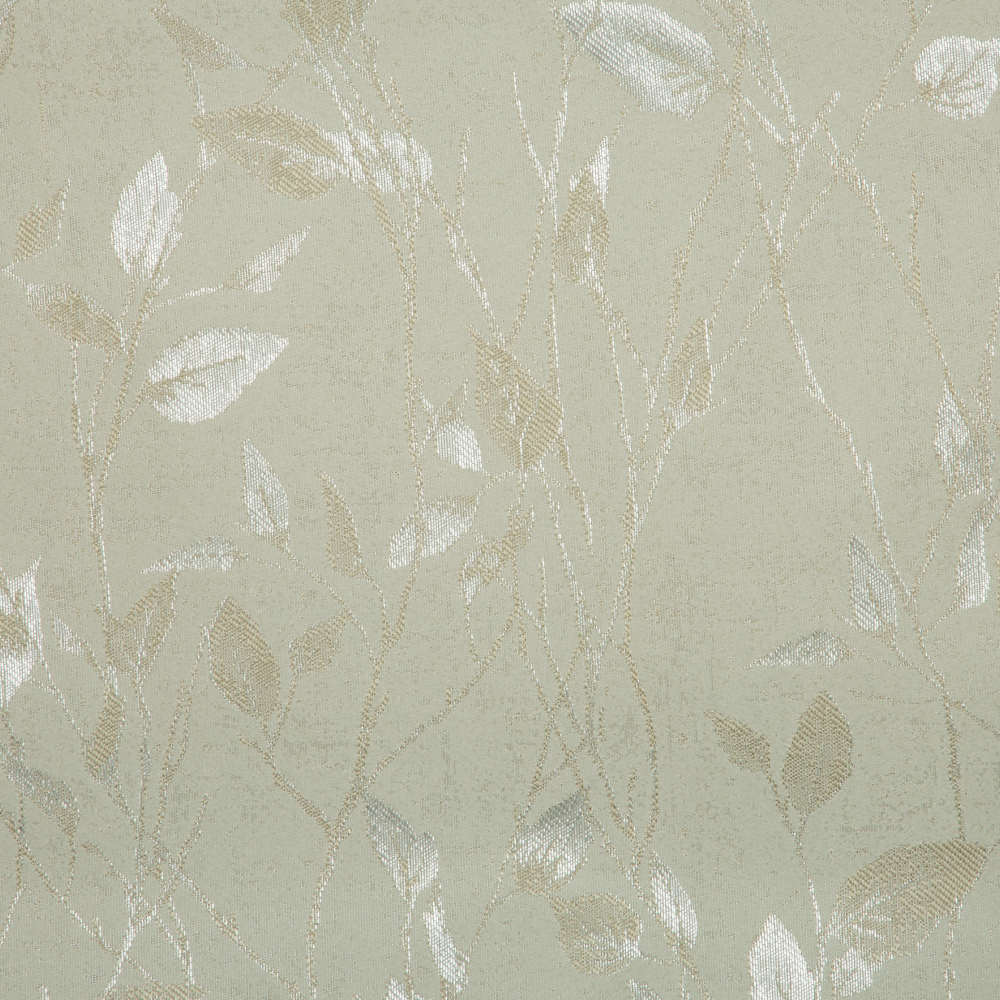 Mozart Texturted Leaf Patterned Polyester Curtain Fabric; 280cm, Cream 1