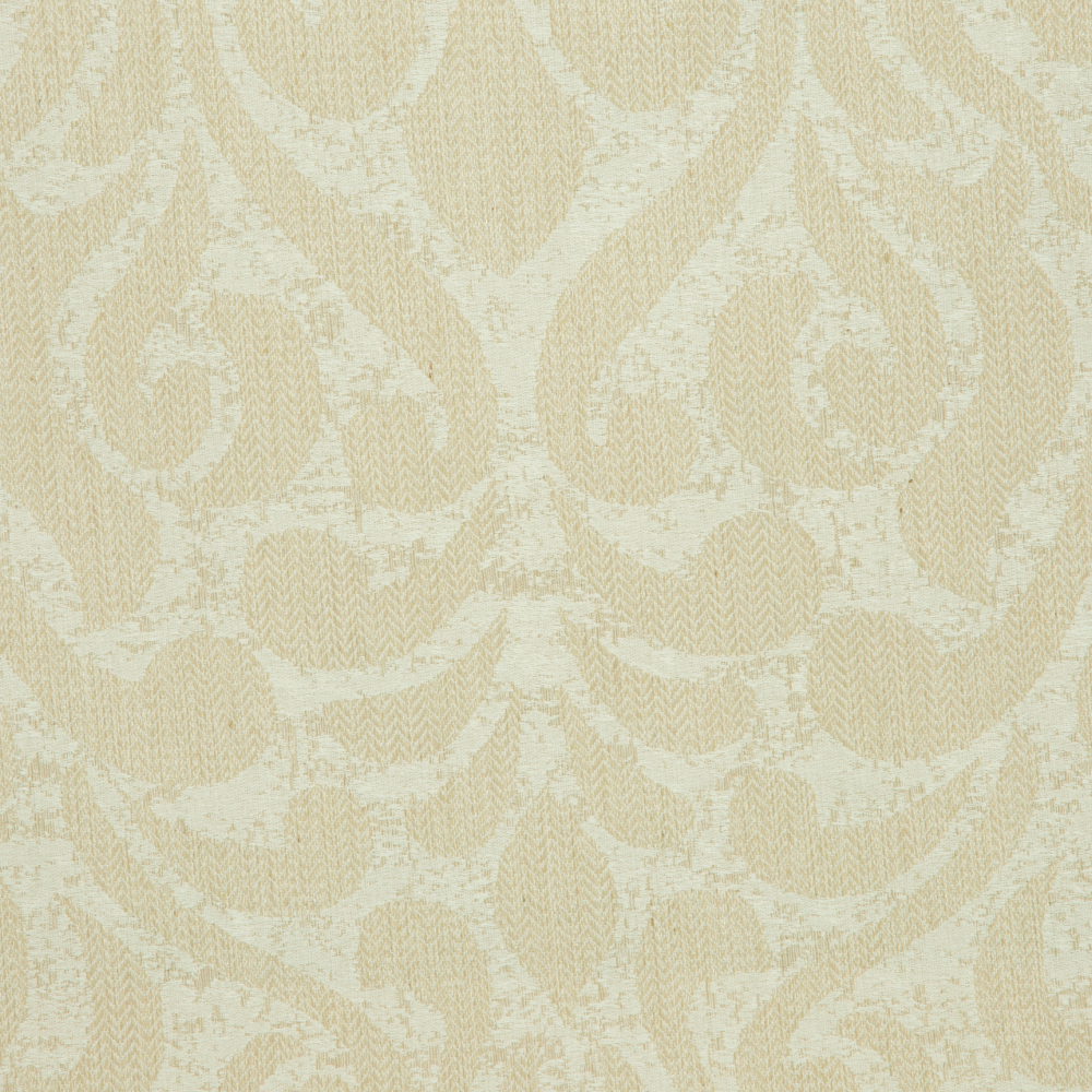 Savona Collection Brocade Patterned Polyester Cotton Jacquard Fabric; 280cm, Beige 1