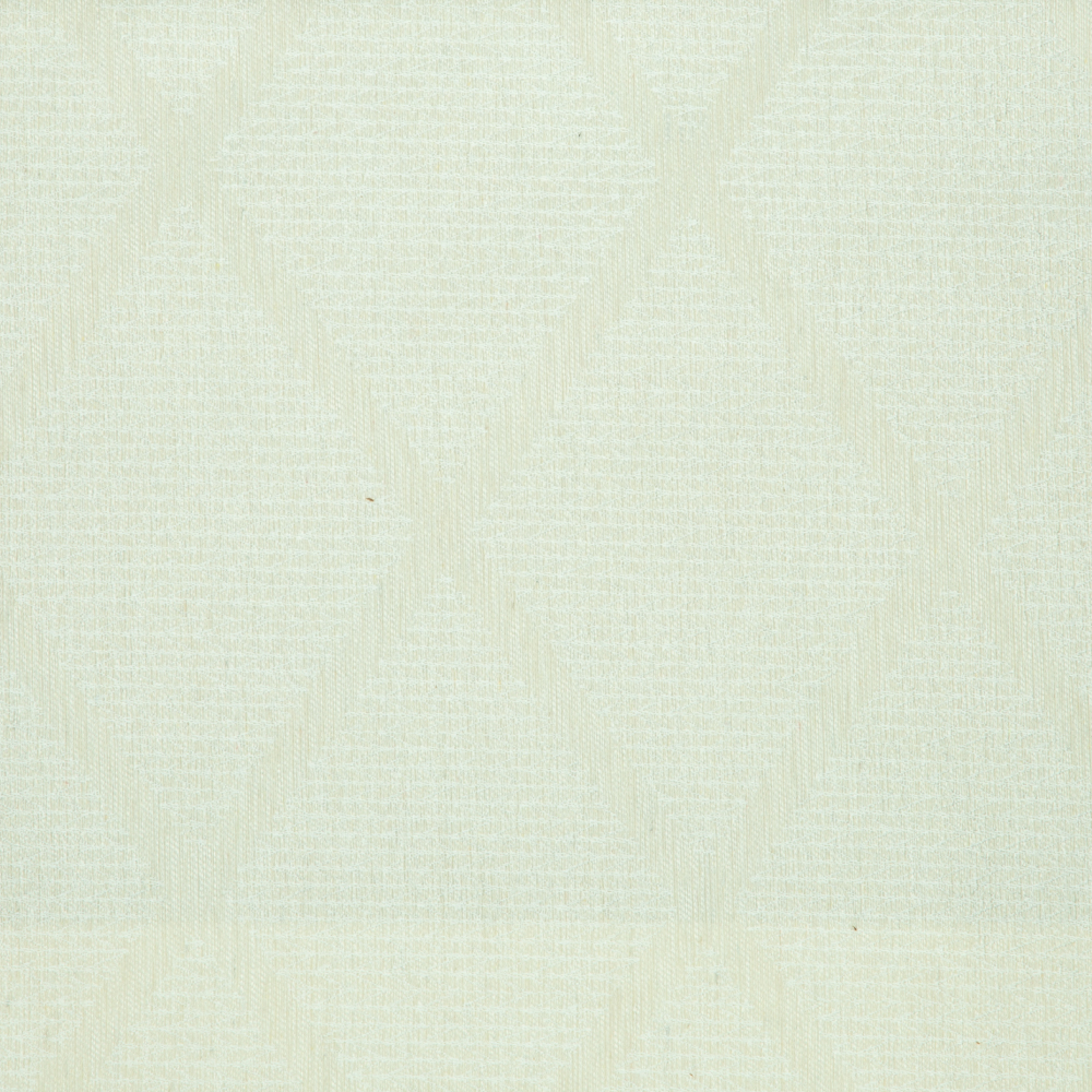 Savona Collection Diamond Patterned Polyester Cotton Jacquard Fabric; 280cm, Off White 1