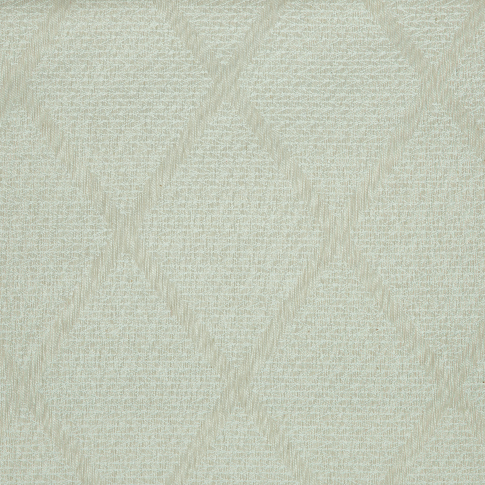 Savona Collection Diamond Patterned Polyester Cotton Jacquard Fabric; 280cm, Cream 1