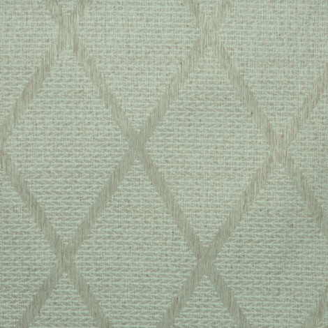 Savona Collection Diamond Patterned Polyester Cotton Jacquard Fabric; 280cm, Green/Grey 1