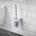 AddStoris: Toilet Brush + Holder, Wall Mounted, Chrome Plated