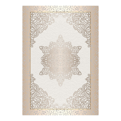 Modevsa: Chenille Oriental Bordered Pattern Carpet Rug: (200×300)cm, Brown/Cream 1