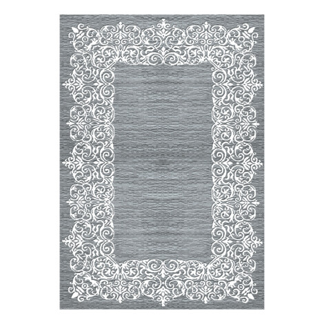 Modevsa: Chenille Traditional Patterned Carpet Rug: (200×300)cm, Grey/White 1