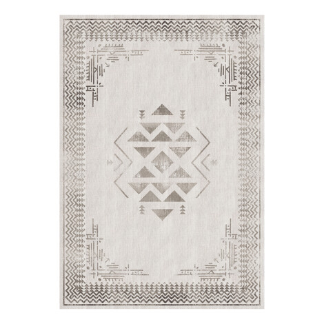 Modevsa: Chenille Tribal Centred Pattern Carpet Rug: (200×300)cm, Grey 1