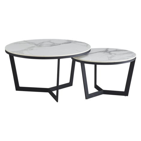 Coffee Table Set-Ceramic Top, 2pcs 1