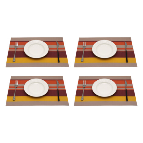 PVC Table Mat Set: 4Pcs; (45×30)cm, Orange 1