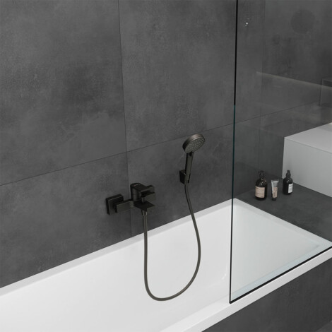 Hansgrohe: Vernis Shape: Exposed Single Lever Bath Mixer, Matt Black