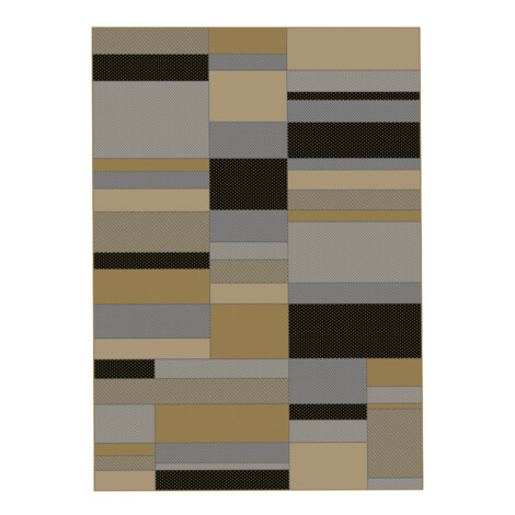 Oriental Weavers: Oria Horizontal Geometric Pattern Carpet Rug; (80×150)cm, Brown/Grey/Black 1