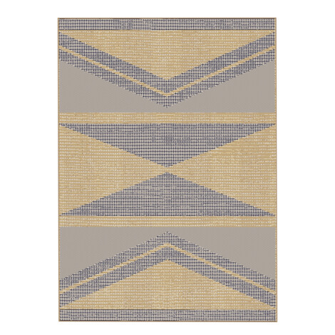 Oriental Weavers: Oria Inverted Triangular Pattern Carpet Rug; (80×150)cm, Brown/Blue-Grey 1