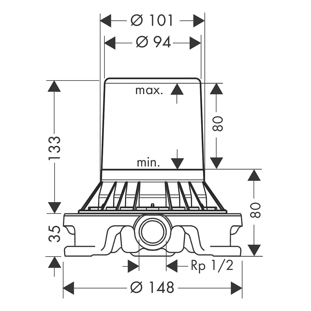 Axor S: Concealed Base For Finish Set