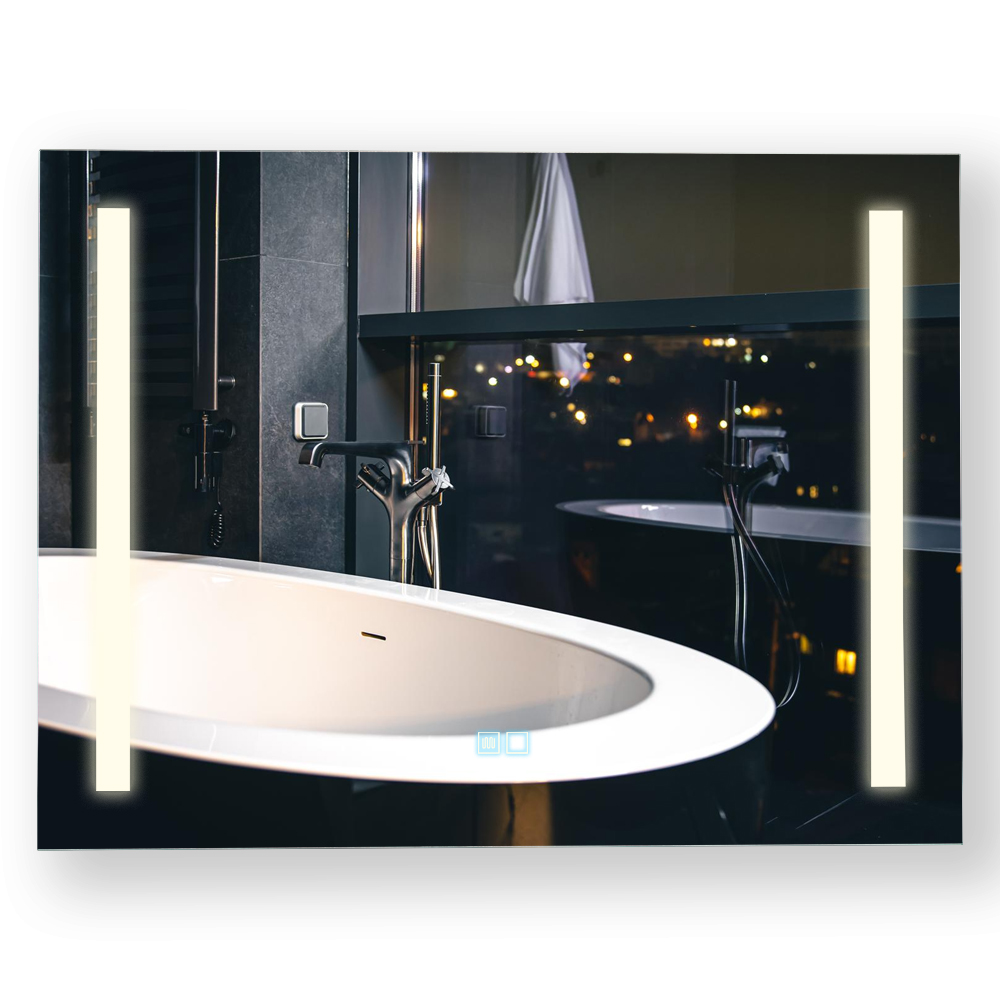 Mirror With LED Lights + Demister Pad + Touch Control; (80x60)cm