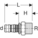 Geberit Mepla: Male Threaded Adapter; 26mm x R1''