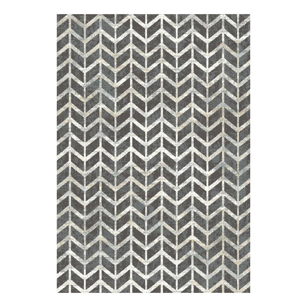 Cornelia 3600 Zigzag Pattern Carpet Rug; (160×230)cm, Dark Grey 1