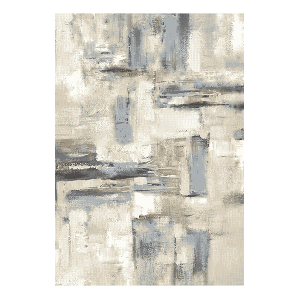 Cornelia 3600 Brush Strokes Pattern Carpet Rug; (160×230)cm, Grey/Blue 1