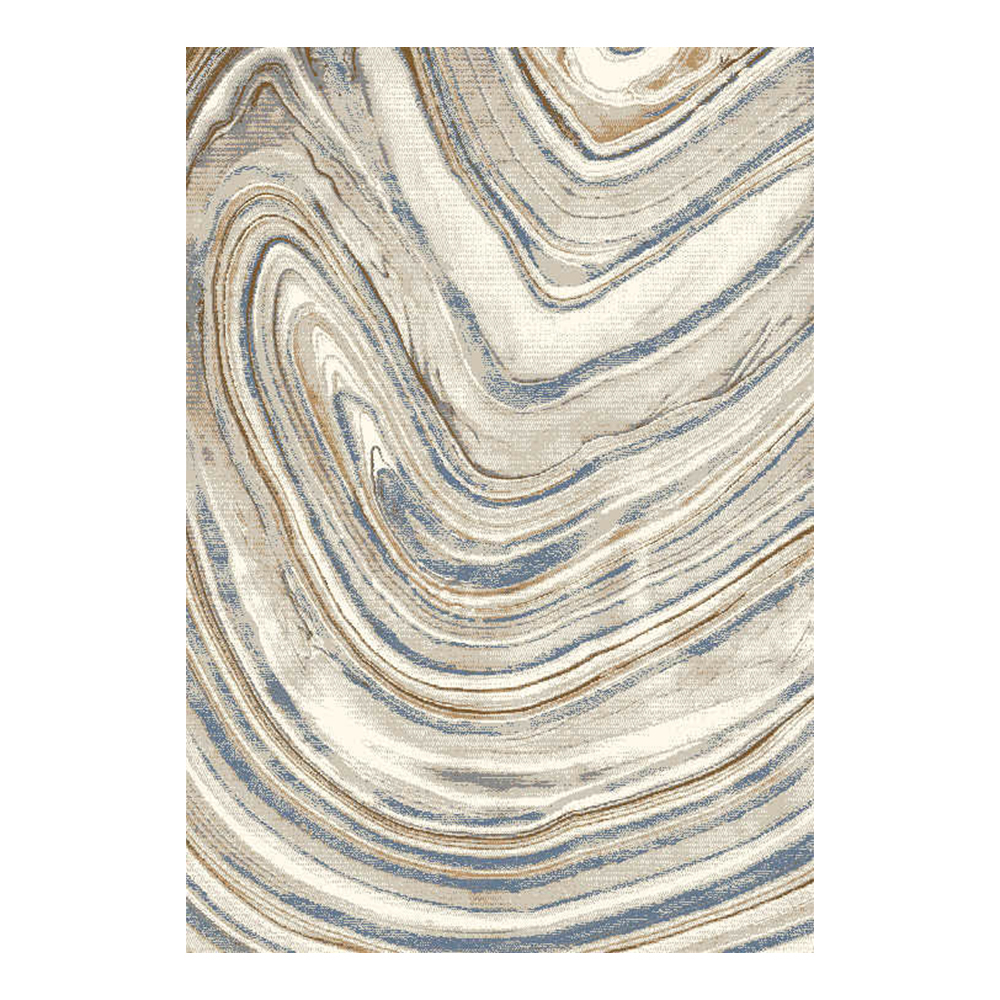 Cornelia 3600 Waves Pattern Carpet Rug; (160×230)cm, Beige/Blue 1