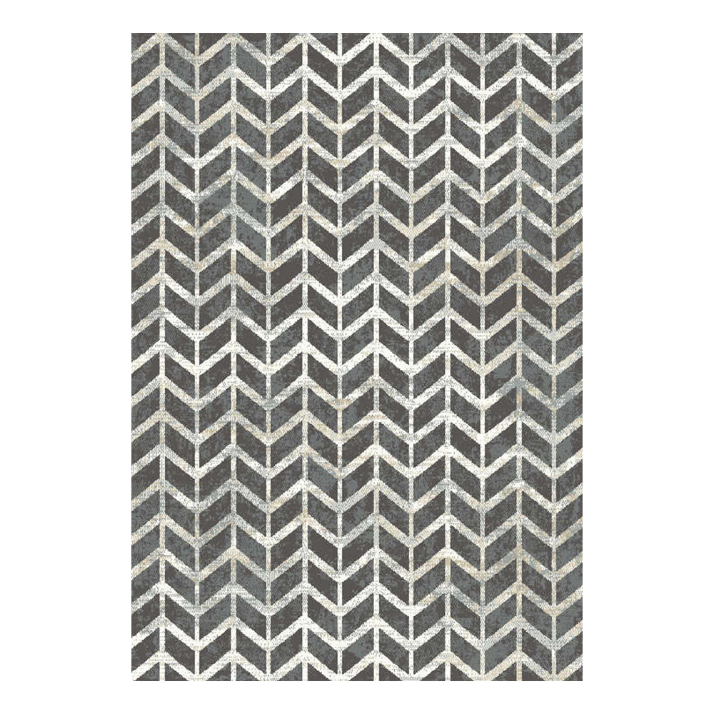 Cornelia 3600 Zigzag Pattern Carpet Rug; (200×290)cm, Dark Grey 1