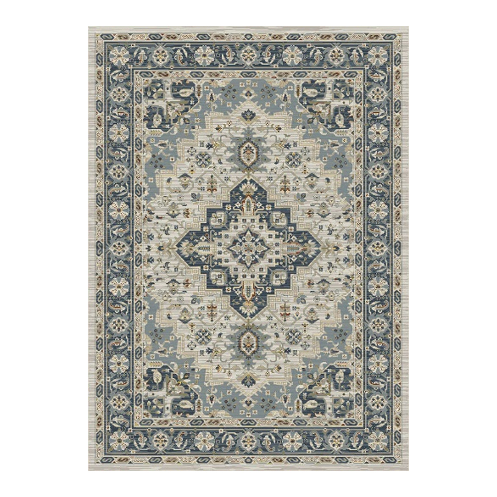 Oriental Weavers: Abardeen Medallion Pattern Carpet Rug; (200×290)cm, Blue/Ivory 1