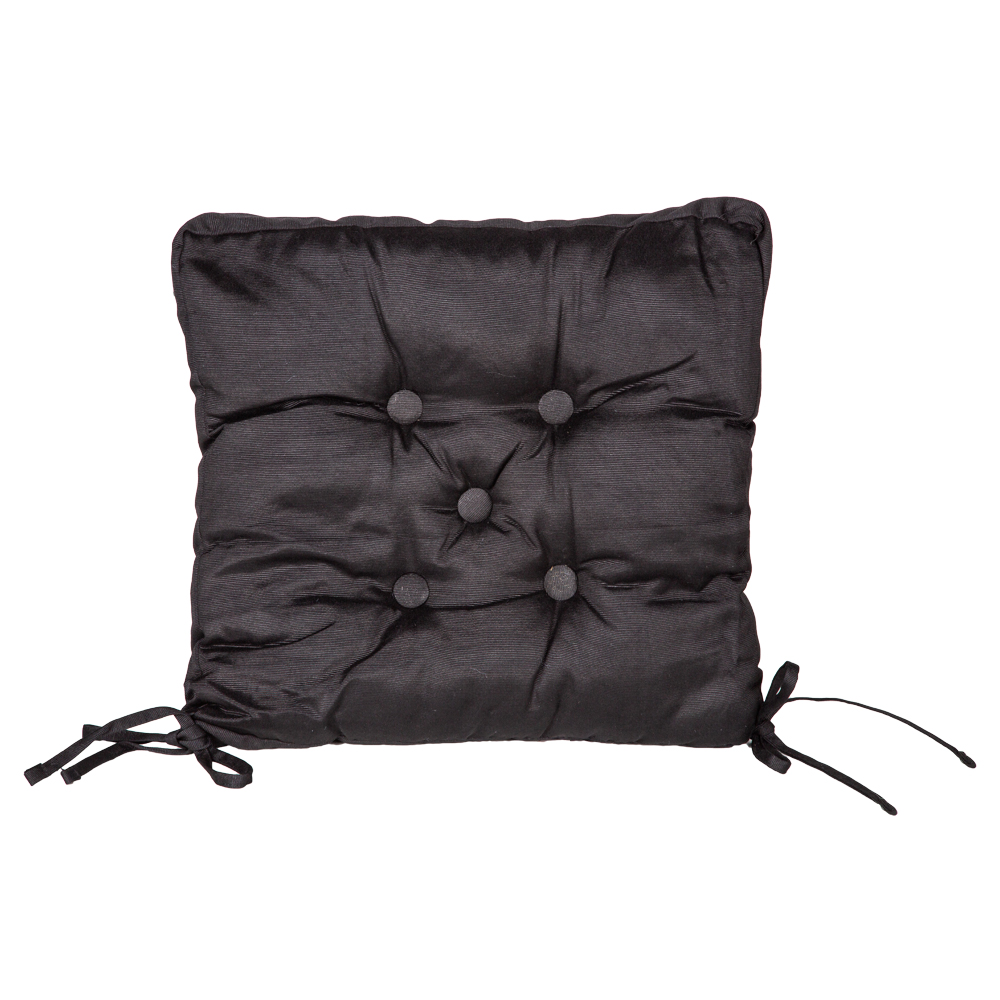 Domus: Canvas Chair Pad; (40×40+3)cm, Black 1