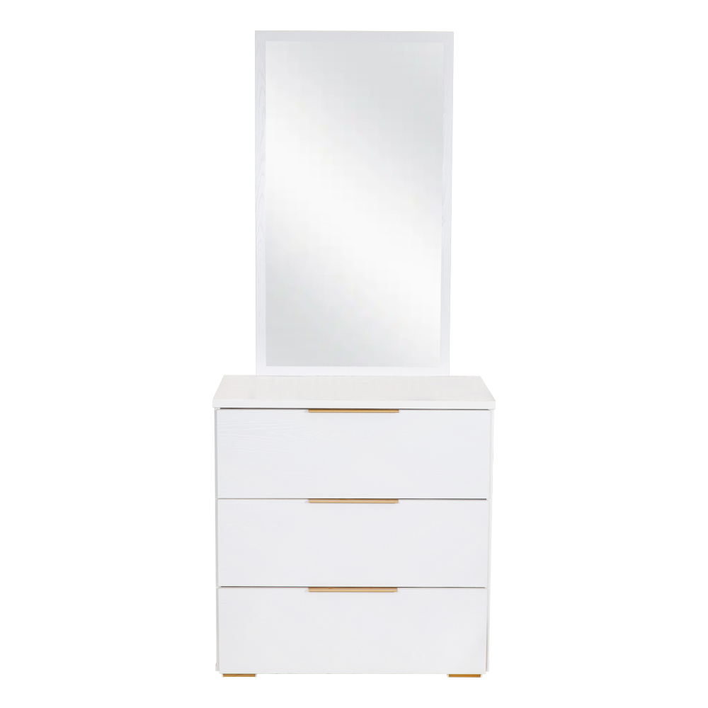 Dresser-3 Drawers; (80x45x84)cm + Mirror; (105x60x1