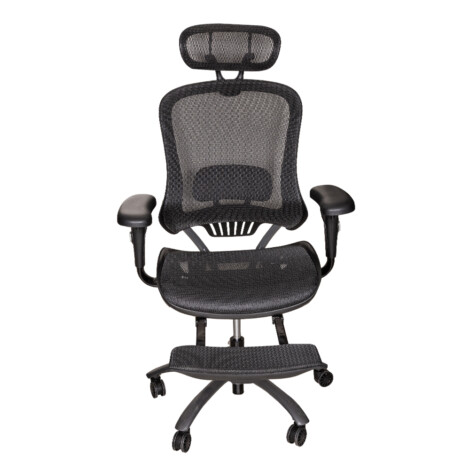 High Back Office Chair With Back And Foot Rest, Mesh; (125x68x77)cm, Black 1