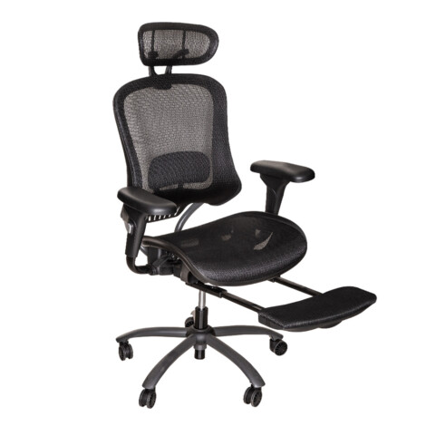 High Back Office Chair With Back And Foot Rest, Mesh; (125x68x77)cm, Black
