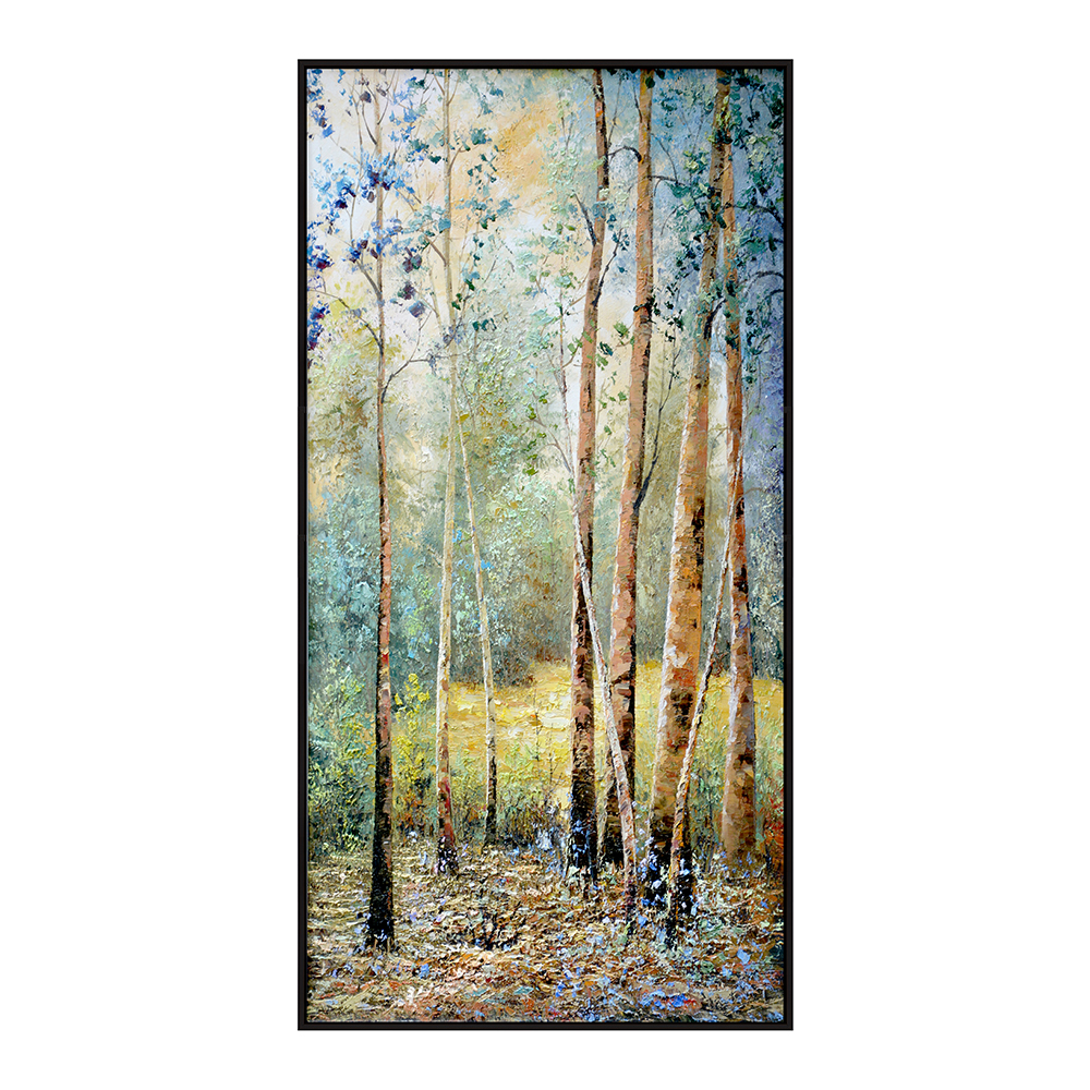 Forest Trees Oil/Printed Painting + Frame; (80×160)cm 1