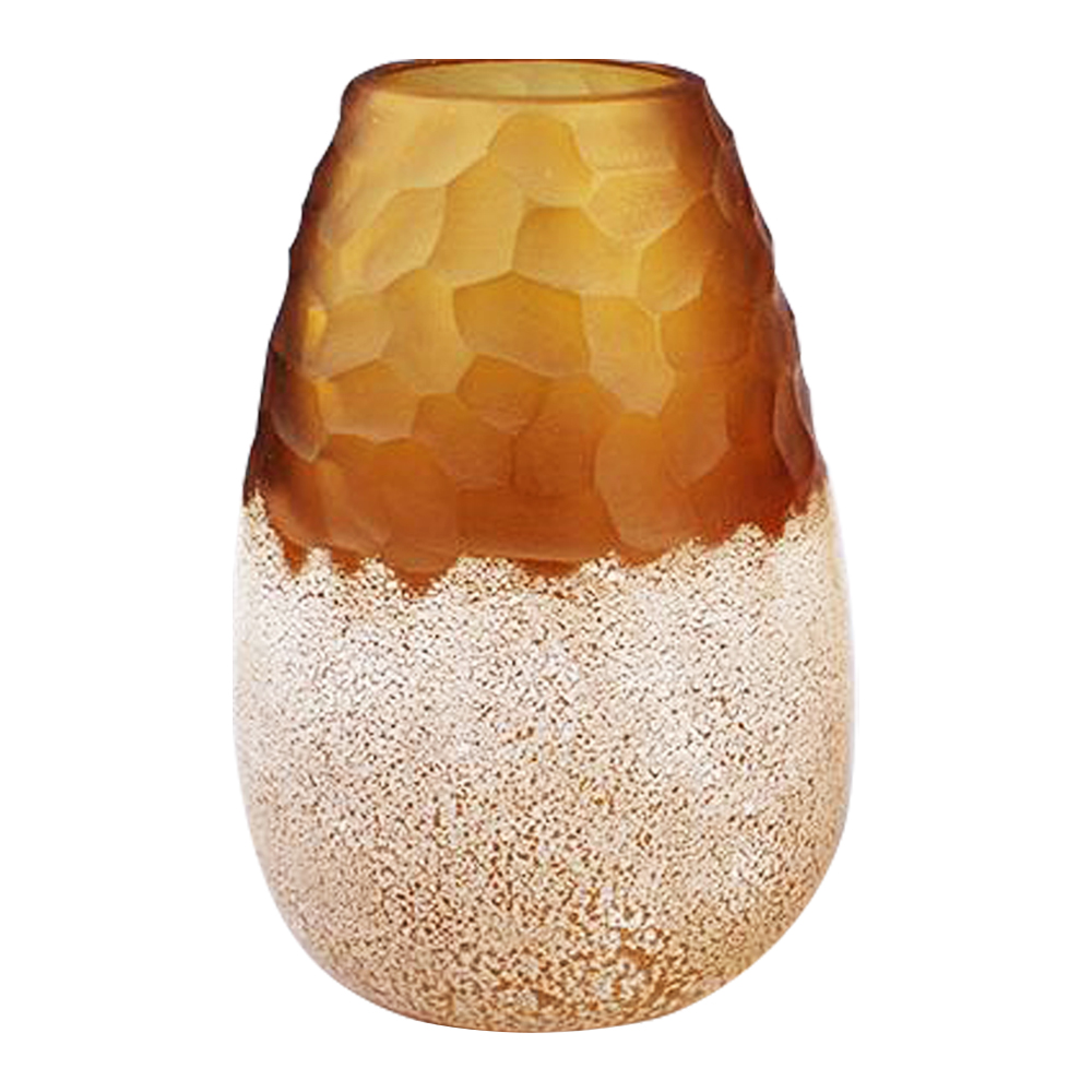 Domus: Glass Vase; (18x18x26)cm, Golden White 1