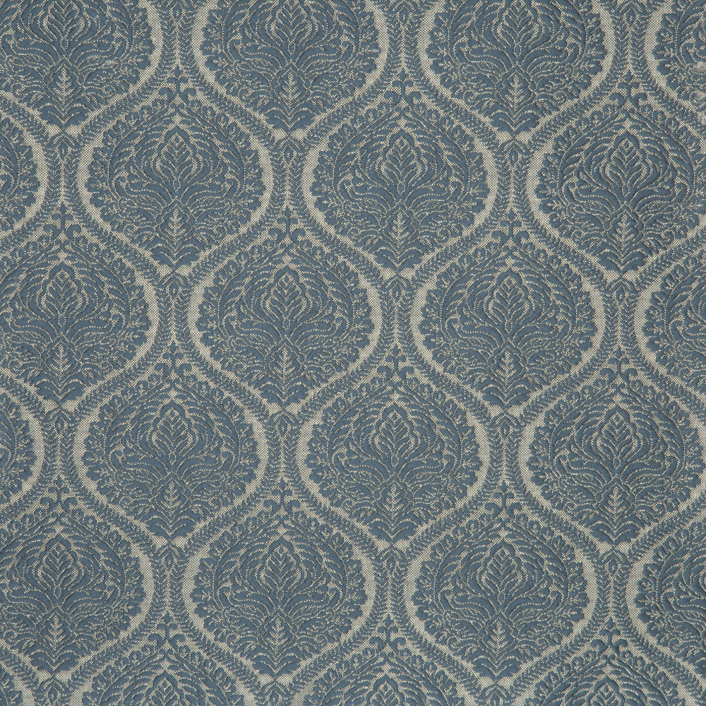 Laurena Jaipur Collection: Ddecor Damask Patterned Furnishing Fabric, 280cm, Blue/Beige 1