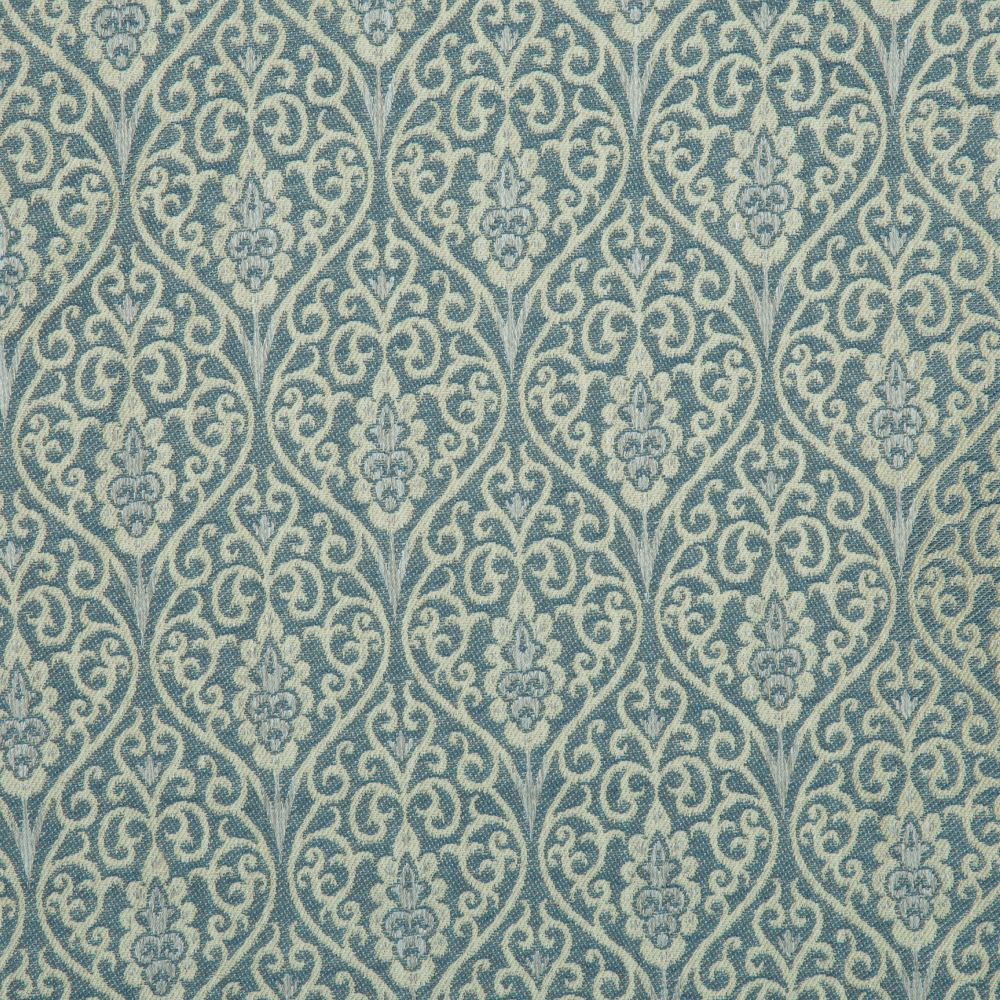 Mysore Collection: Neptune Damask Pattern Polyester Fabric; 280cm, Navy Blue 1